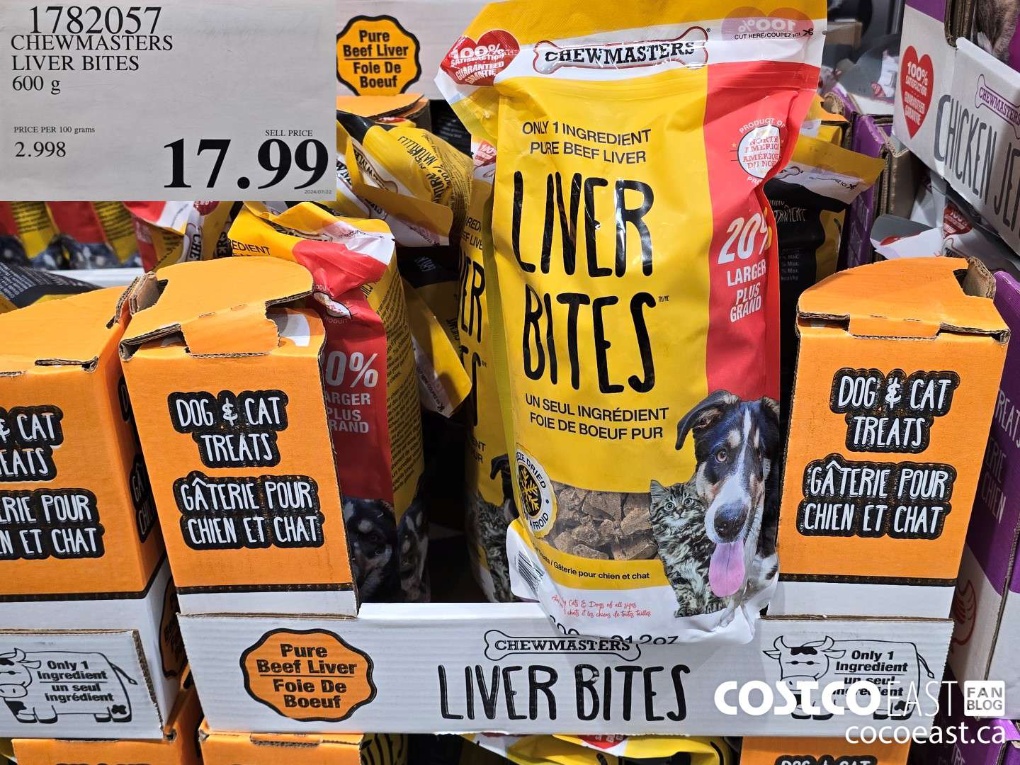 1782057 CHEWMASTERS LIVER BITES 600 g $17.99