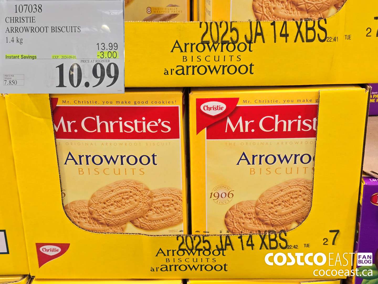 107038 CHRISTIE BROWN ARROWROOT BISCUITS 1.4 KG ($3.00 INSTANT SAVINGS EXPIRES ON 2024-09-01) $10.99