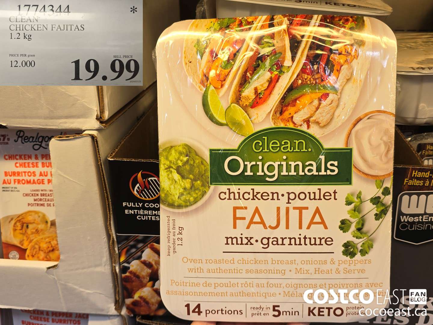 1774344 CLEAN CHICKEN FAJITAS 1.2 KG $19.99