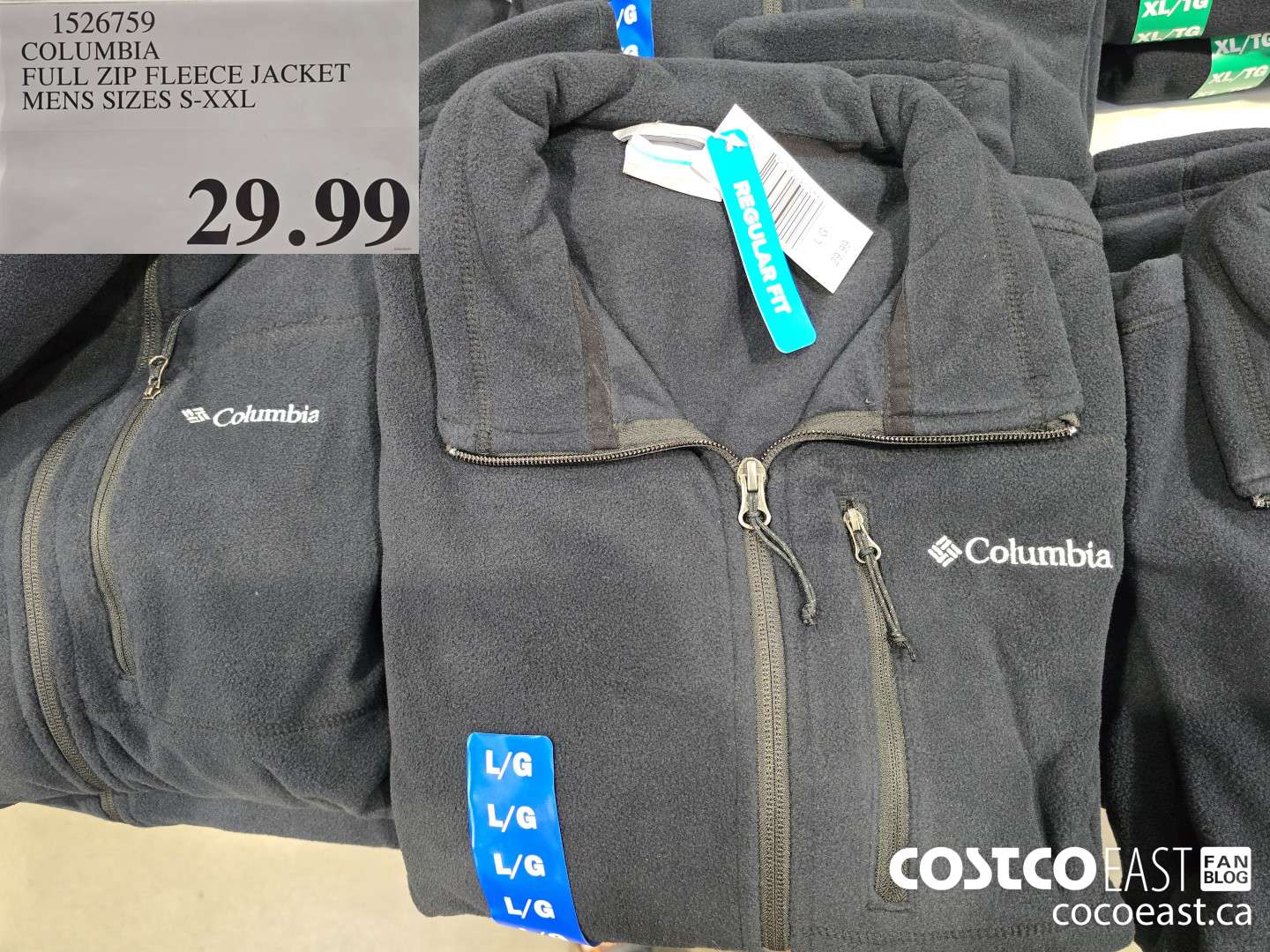 1526759 COLUMBIA FULL ZIP FLEECE JACKET MENS SIZES S-XXL $29.99