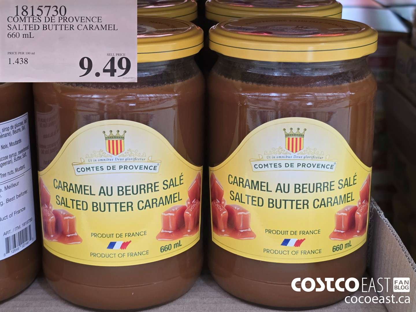 1815730 COMTES DE PROVENCE SALTED BUTTER CARAMEL 660 mL $9.49