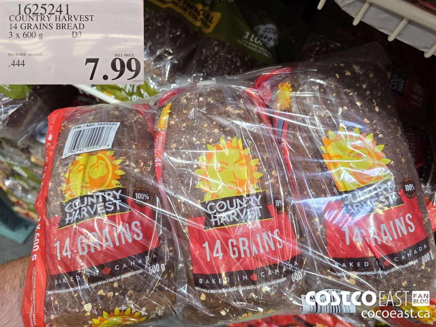 1625241 COUNTRY HARVEST 14 GRAINS BREAD 3 x 600 g $7.99