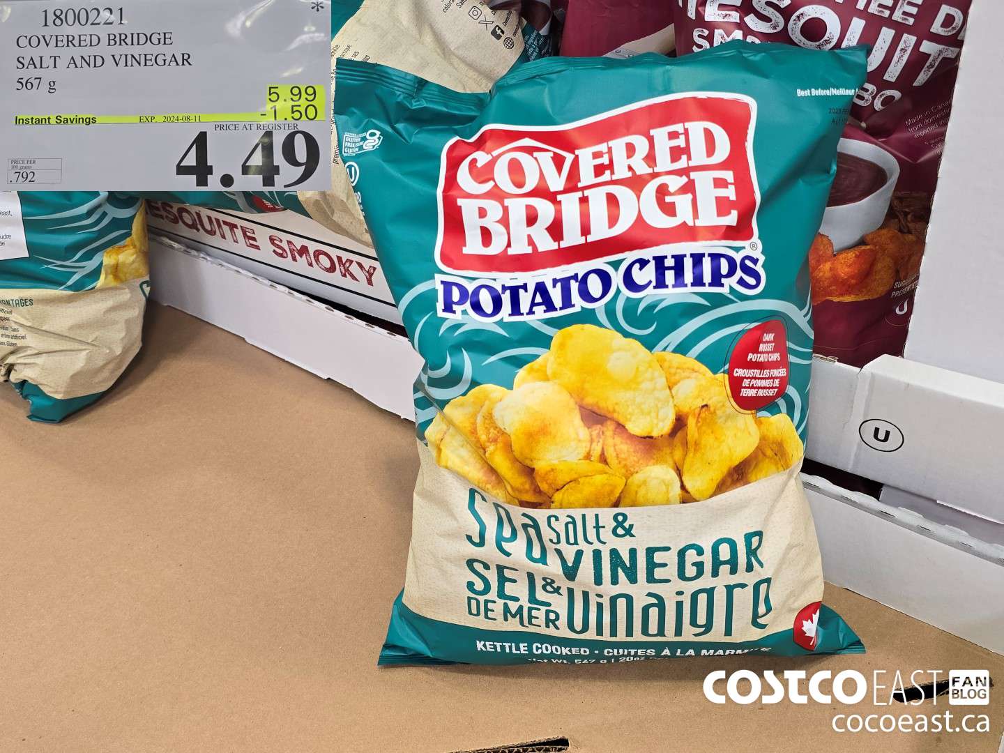 1800221 COVERED BRIDGE SALT AND VINEGAR 567 g ($1.50 INSTANT SAVINGS EXPIRES ON 2024-08-11) $4.49