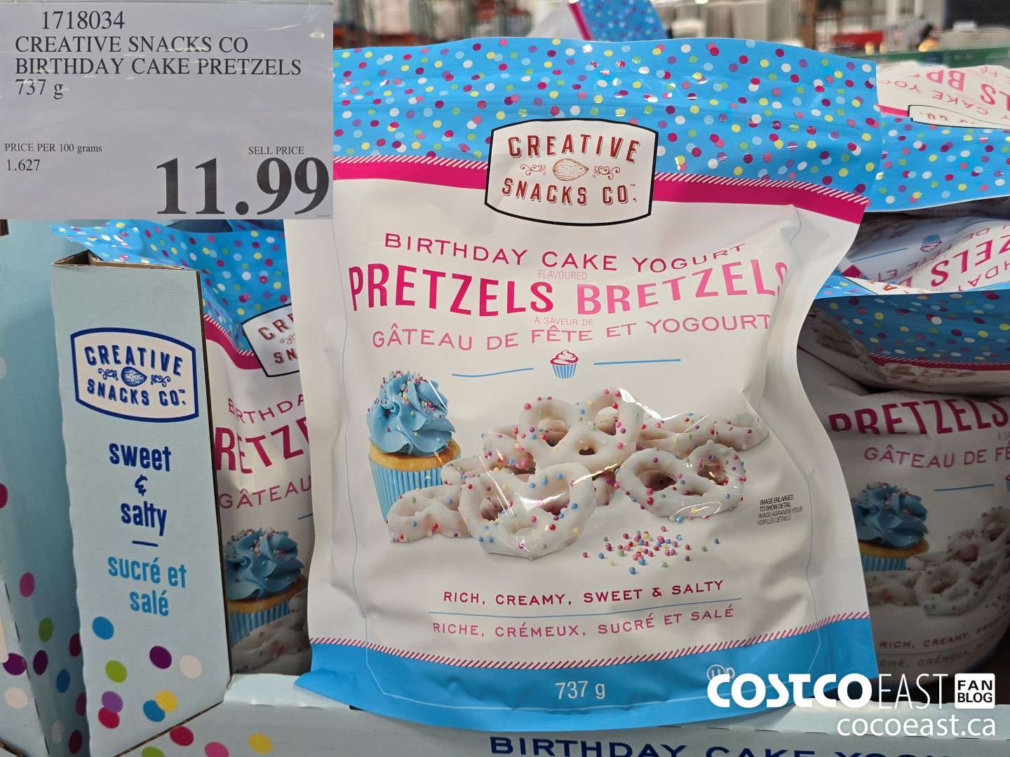 1718034 CREATIVE SNACKS CO BIRTHDAY CAKE PRETZEL 737G $11.99