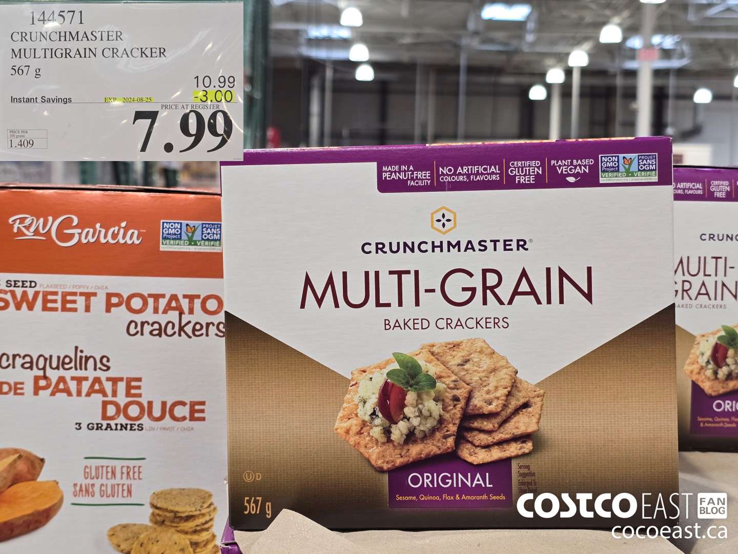144571 CRUNCHMASTER MULTIGRAIN CRACKER 567 G ($3.00 INSTANT SAVINGS EXPIRES ON 2024-08-25) $7.99