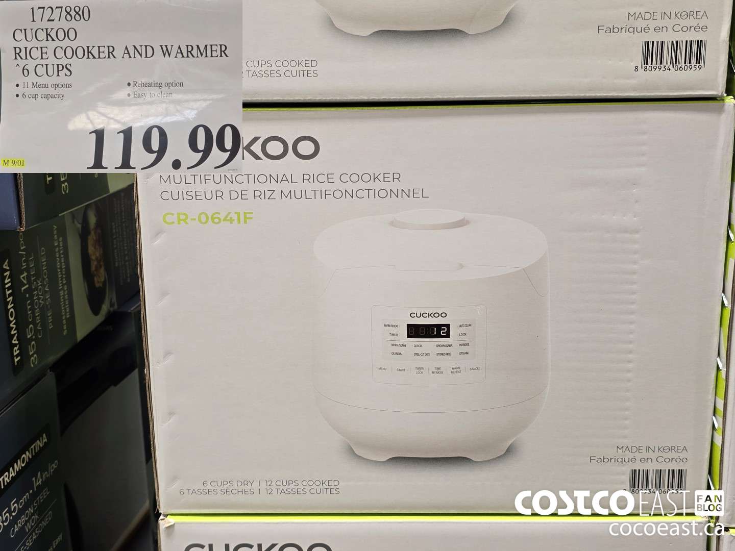 1727880 CUCKOO RICE COOKER AND WARMER 6 CUPS $119.99