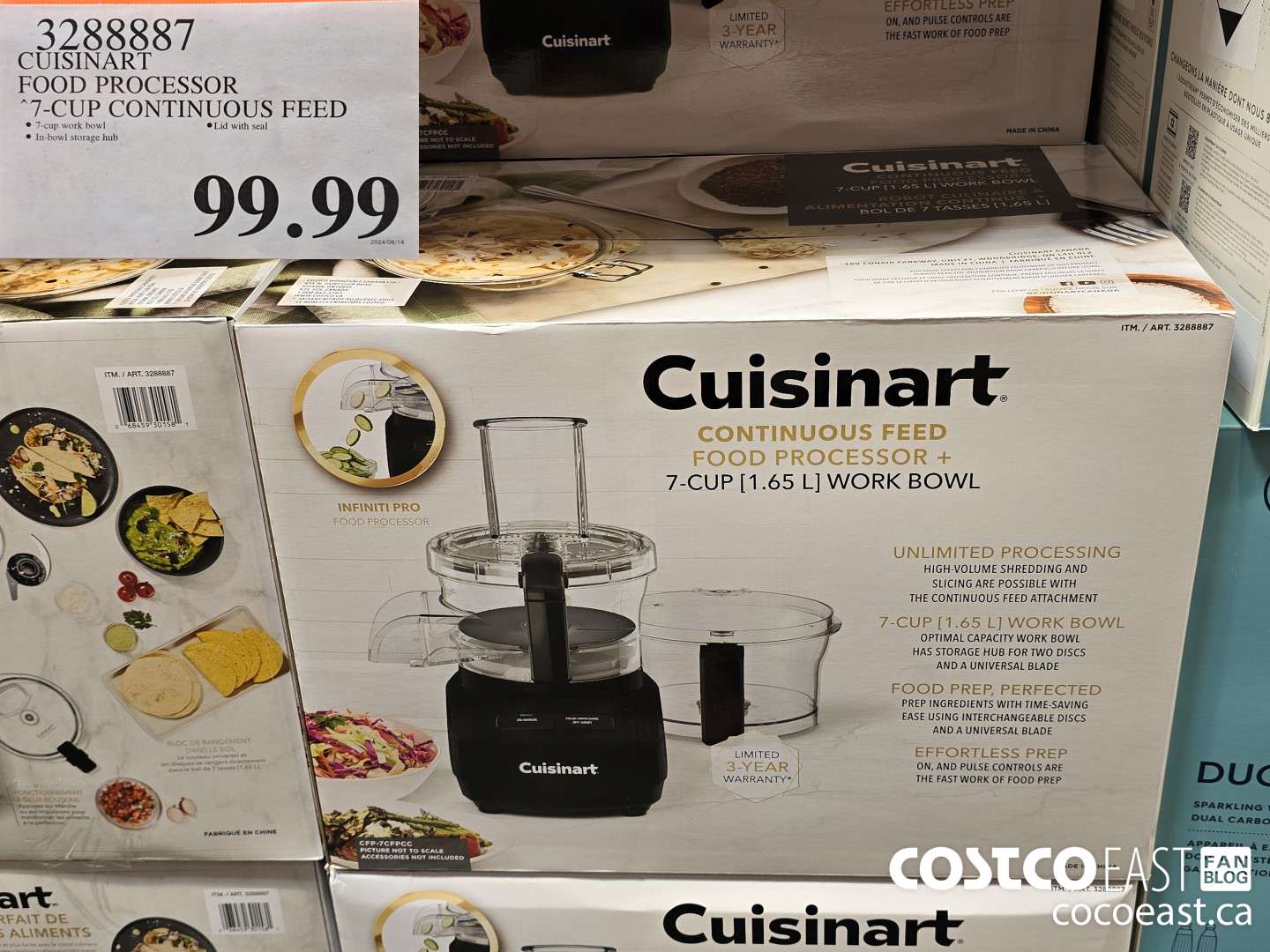 3288887 CUISINART FOOD PROCESSOR 7 - CUP CONTINUOUS FEED $99.99