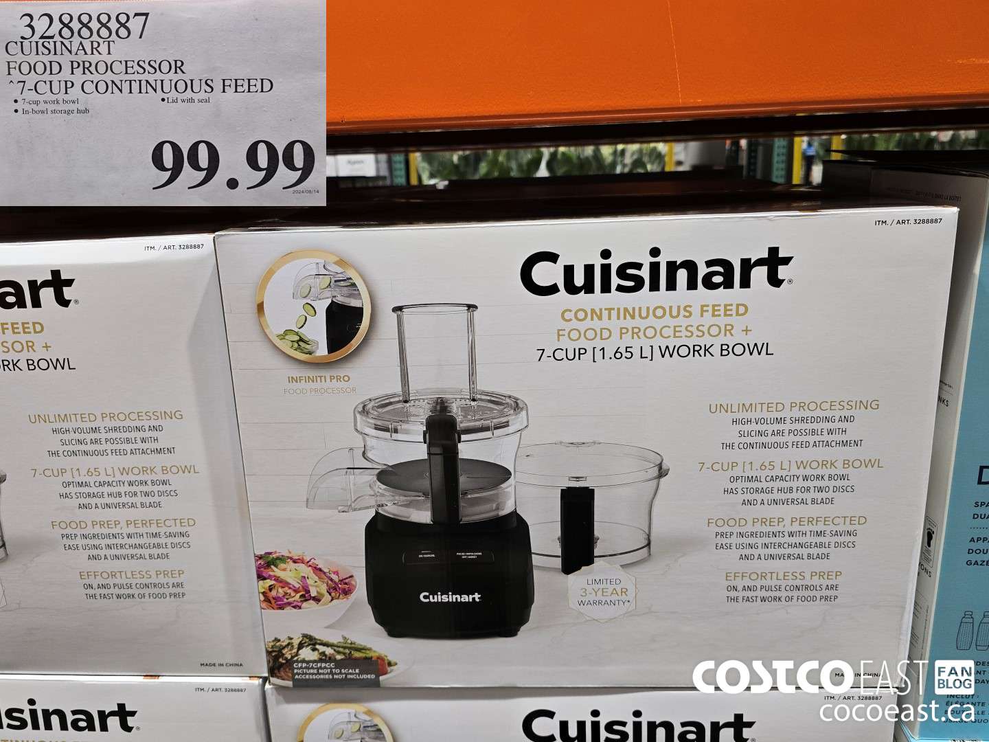 3288887 CUISINART FOOD PROCESSOR 7 - CUP CONTINUOUS FEED $99.99