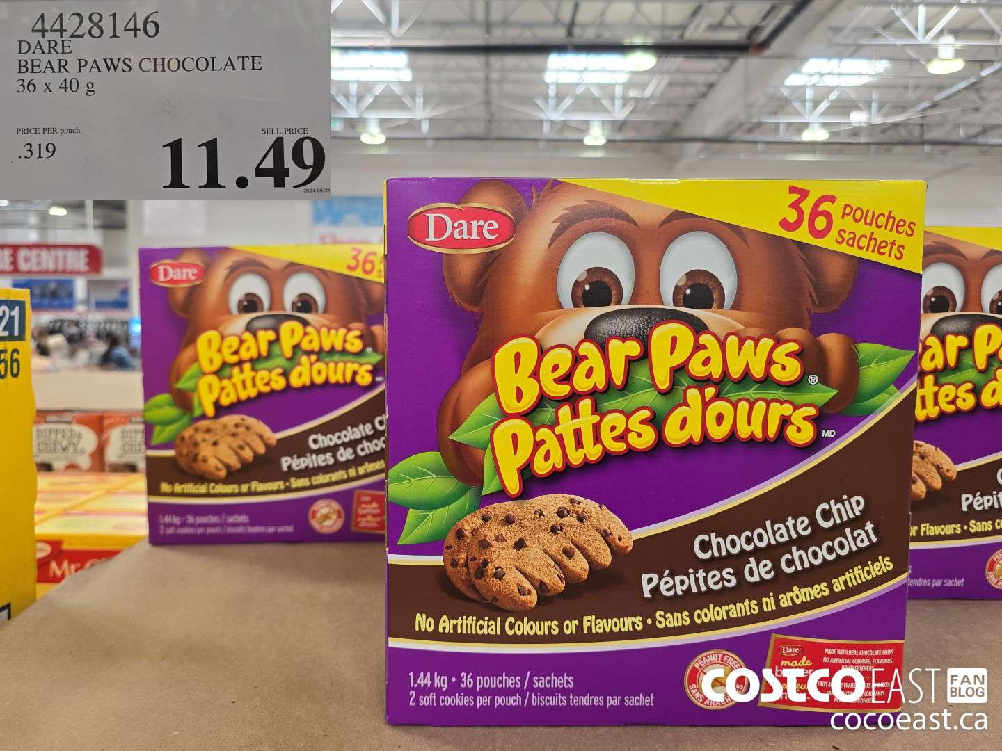 4428146 DARE BEAR PAWS CHOCOLATE 36 x 40 g $11.49