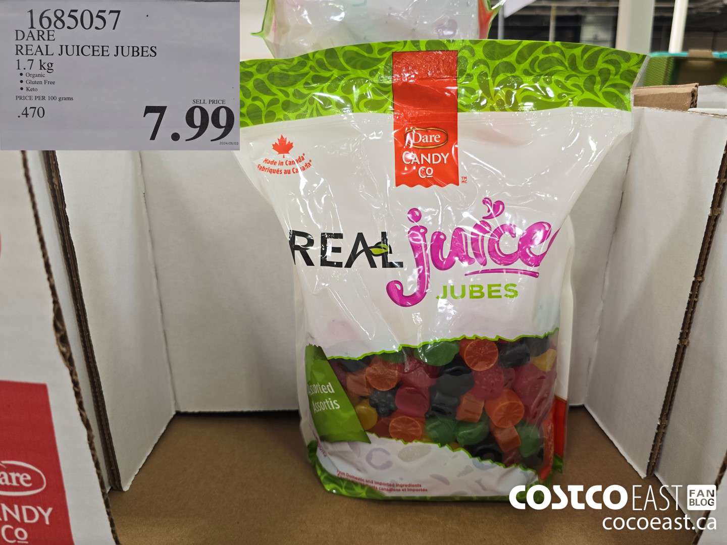 1685057 DARE REAL JUICEE JUBES 1.7 kg $7.99