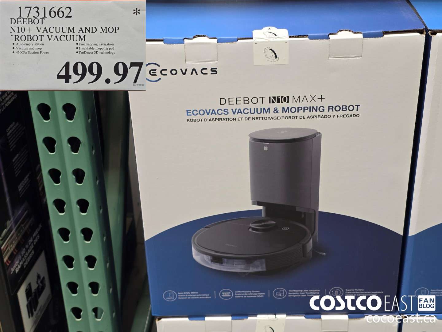 1731662 DEEBOT N10+ VACUUM AND MOP “ROBOT VACUUM $499.97