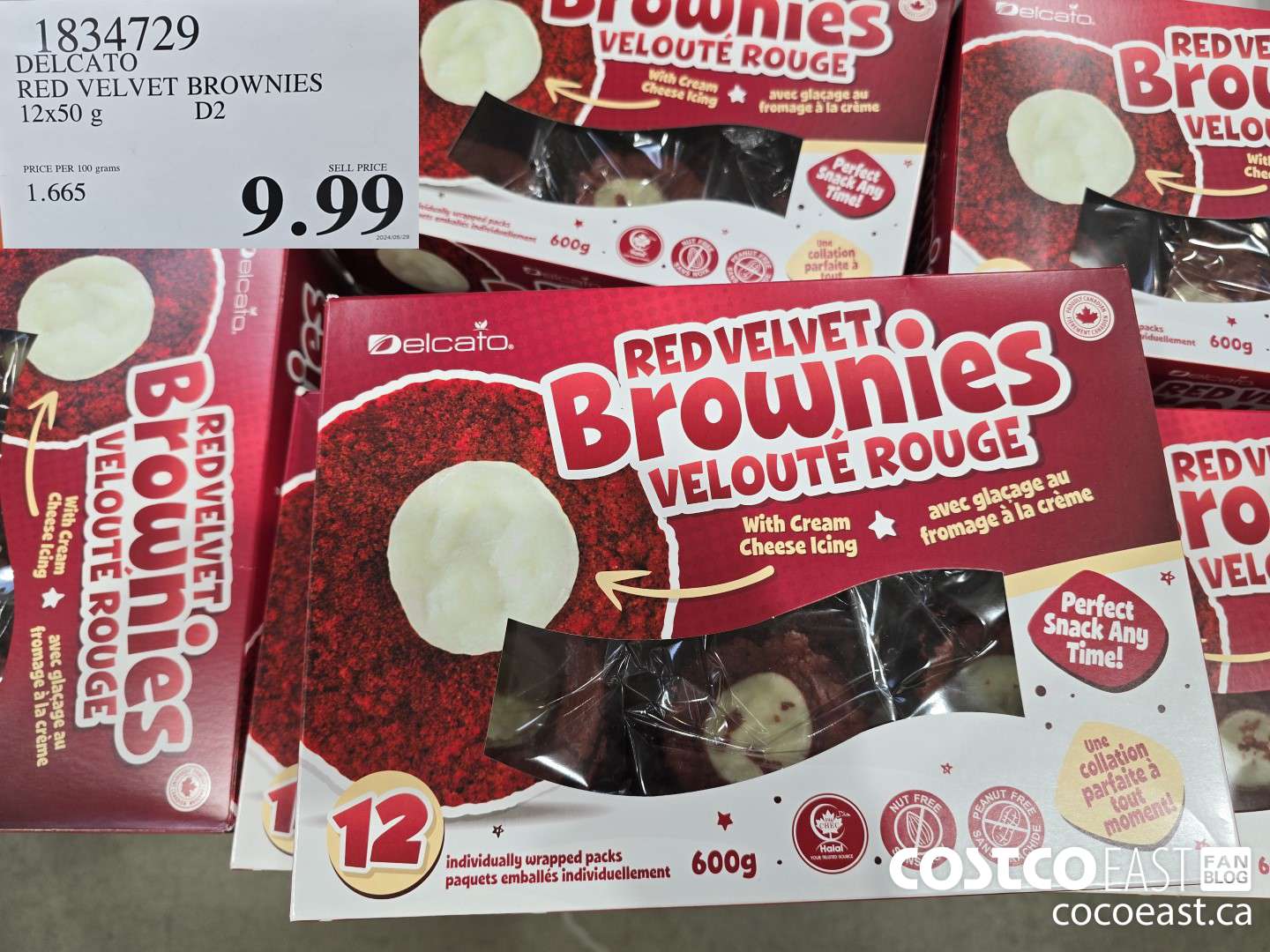 1834729 DELCATO RED VELVET BROWNIES 12x50 g $9.99