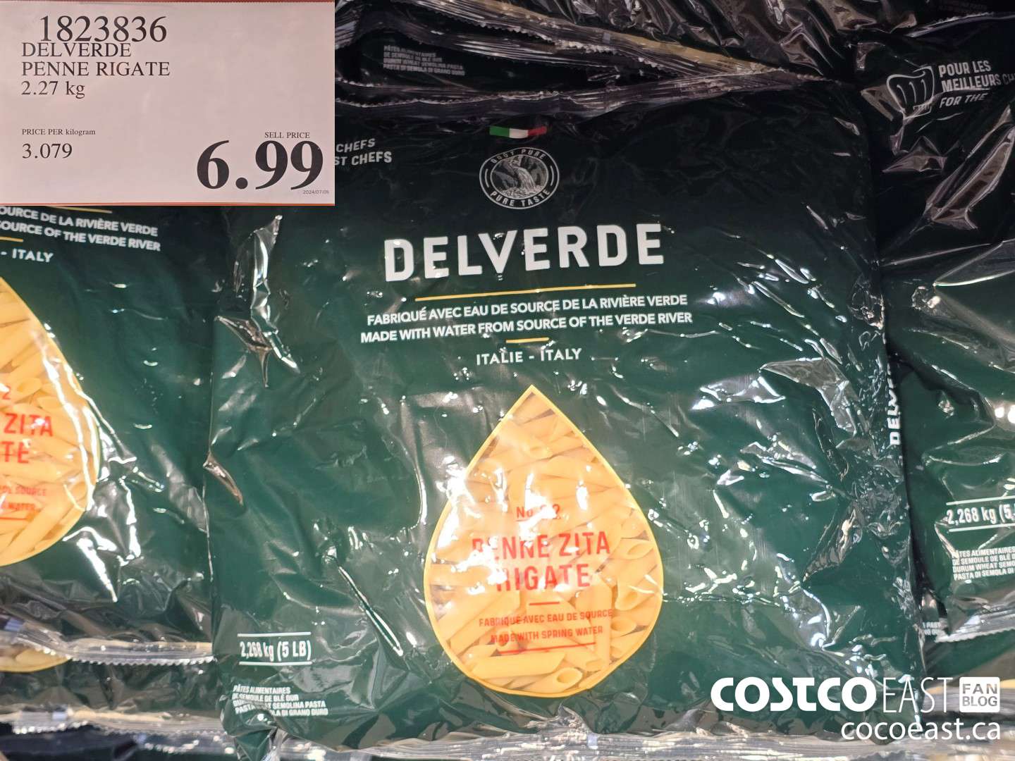1823836 DELVERDE PENNE RIGATE 2.27 KG $6.99