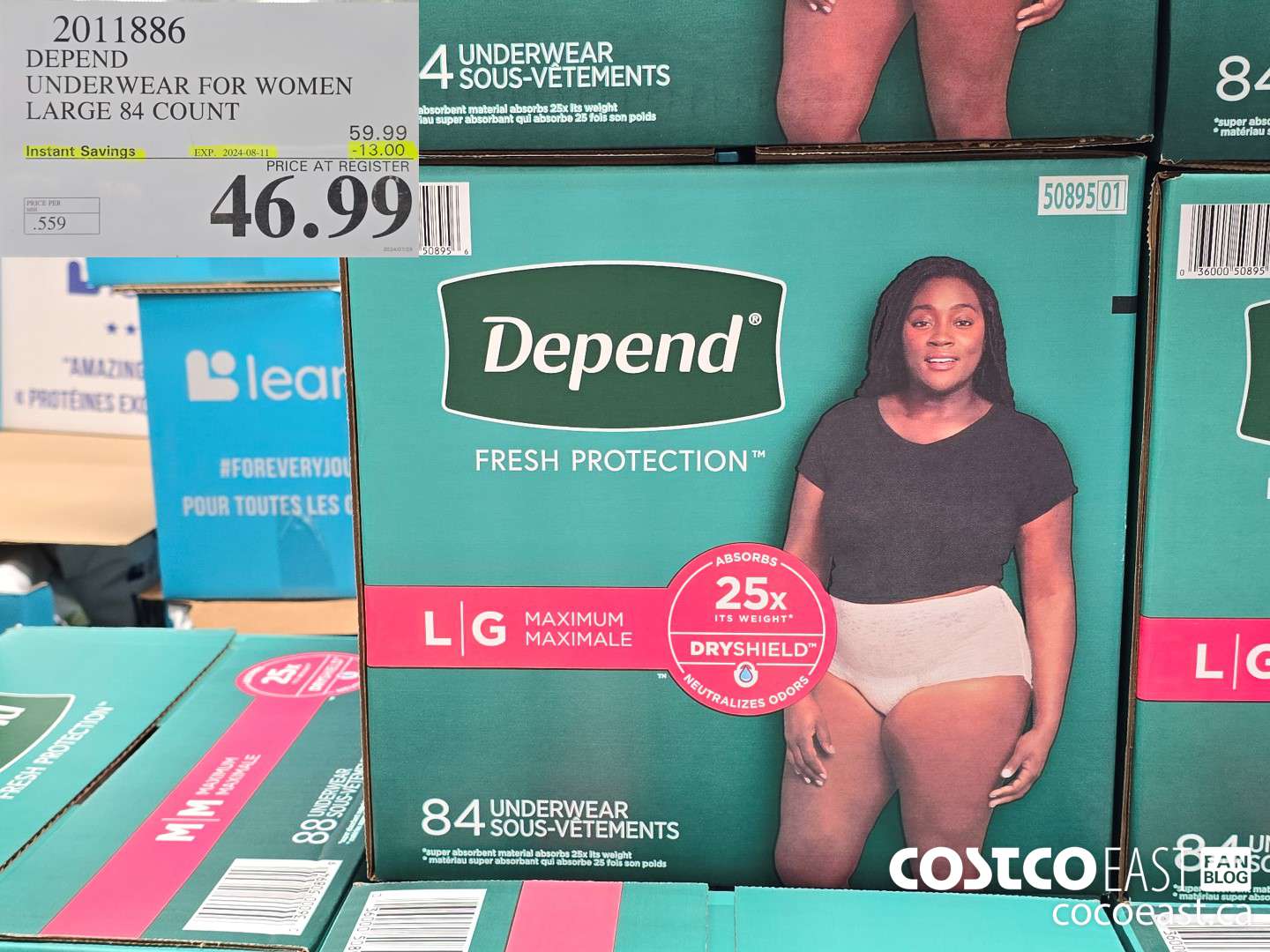 2011886 DEPEND UNDERWEAR FOR WOMEN LARGE 84 COUNT ($13.00 INSTANT SAVINGS EXPIRES ON 2024-08-11) $46.99