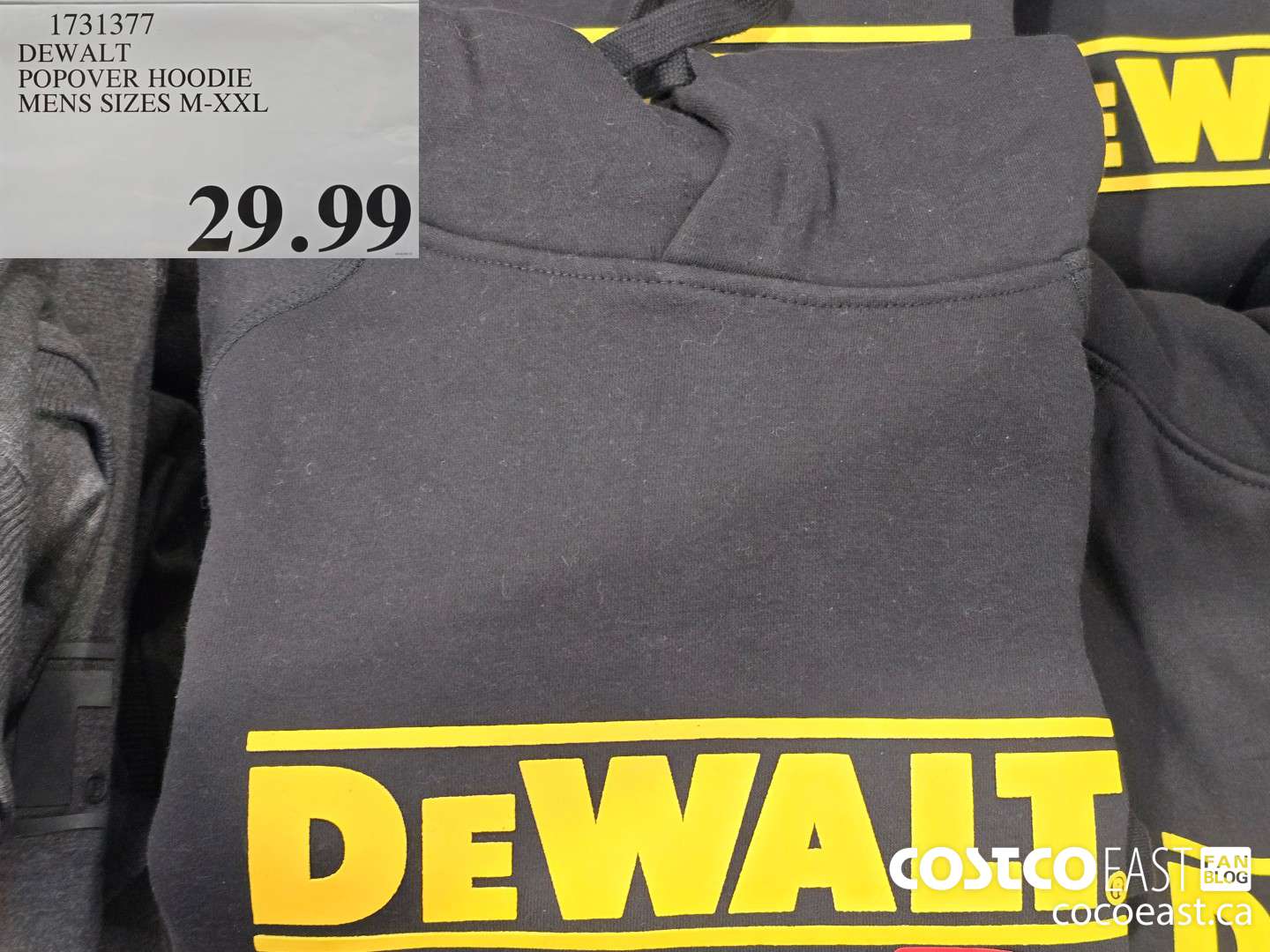 1731377 DEWALT POPOVER HOODIE MENS SIZES M-XXL $29.99