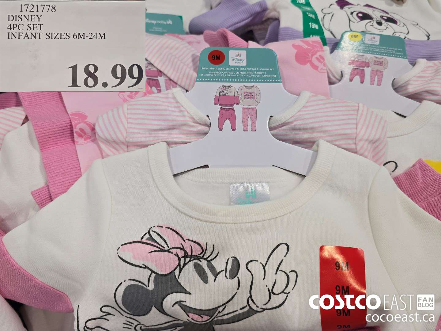 1721778 DISNEY 4PC SET INFANT SIZES 3M-24M $18.99