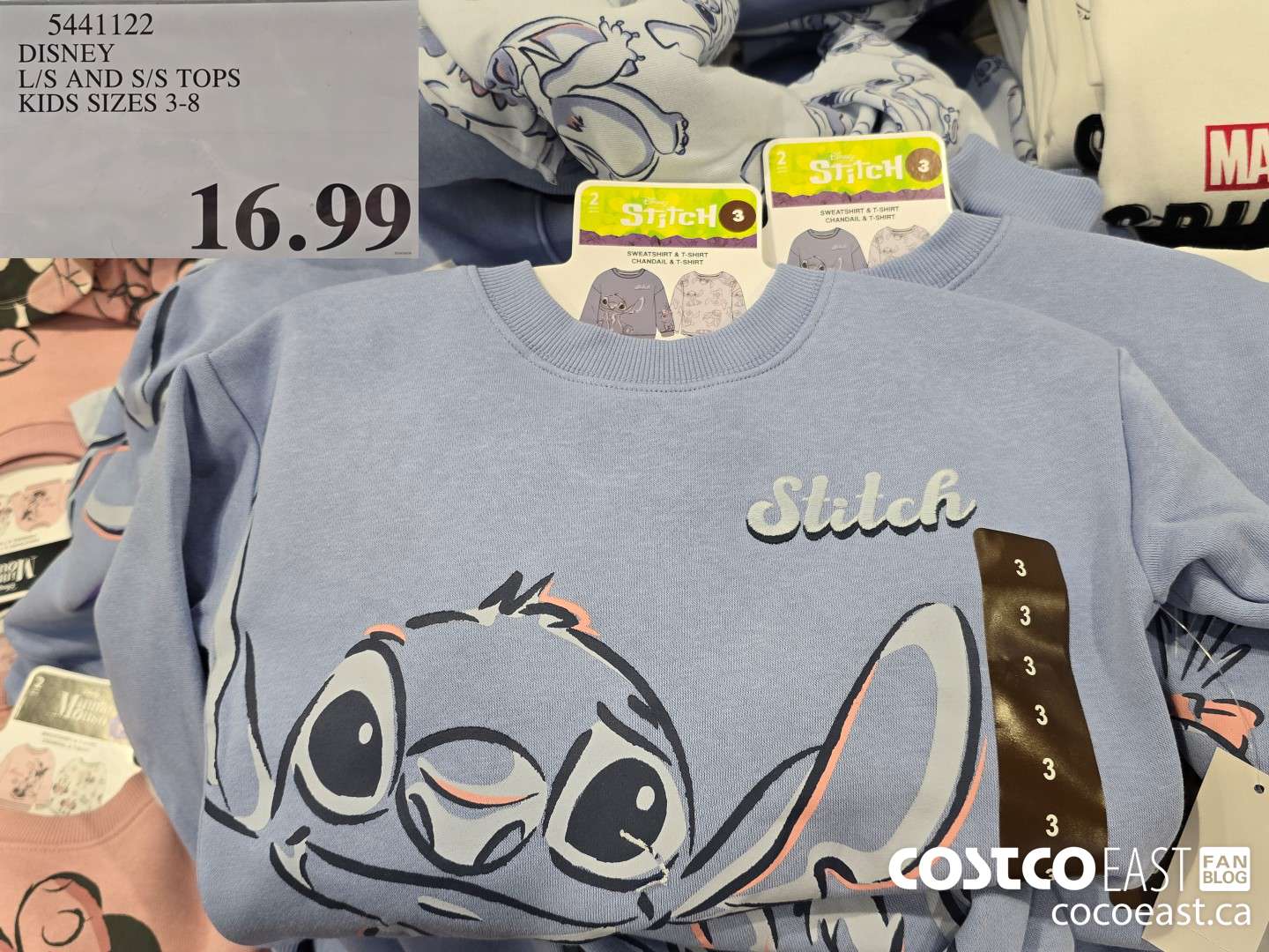 5441122 DISNEY L/S AND S/S TOPS KIDS SIZES 3-8 $16.99