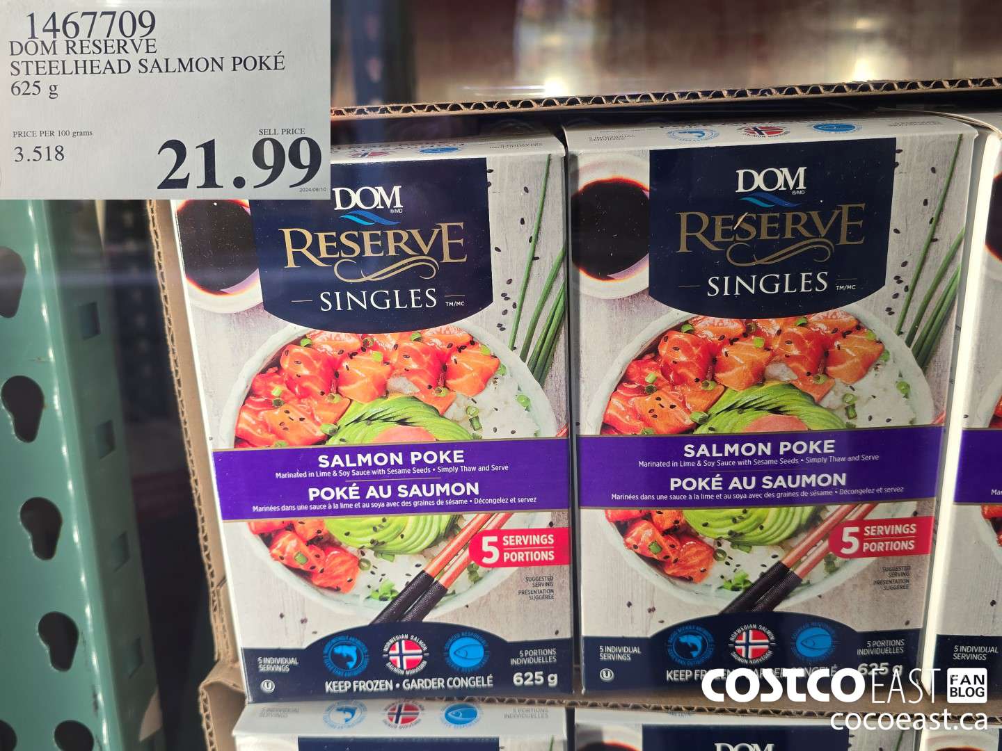 1467709 DOM RESERVE STEELHEAD SALMON POKE 625 G $21.99