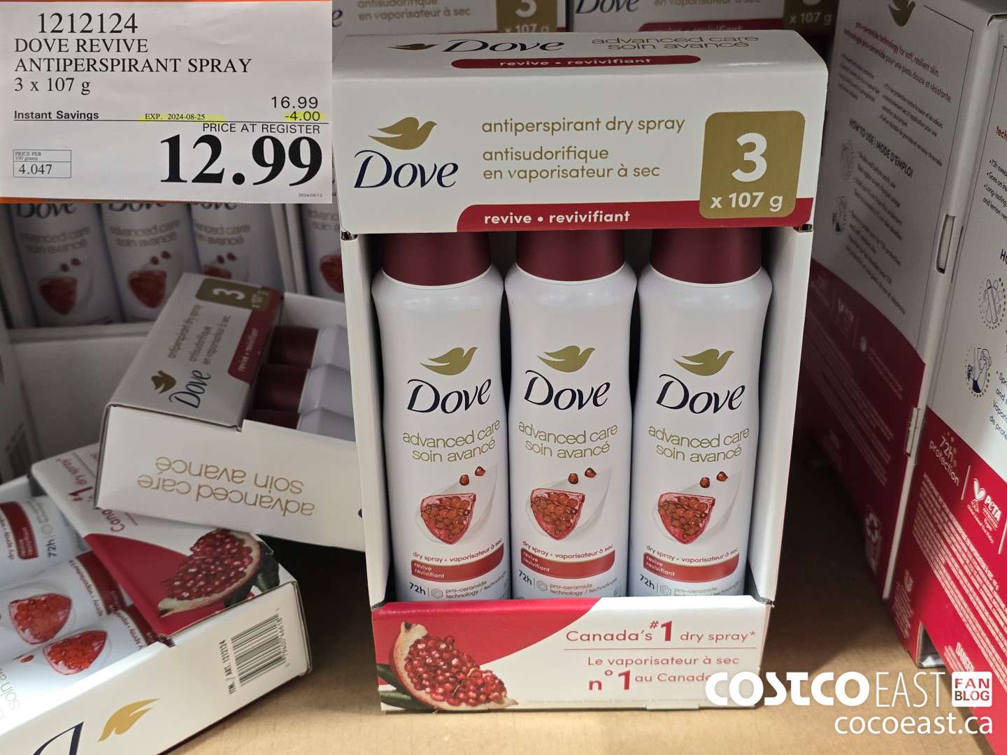 1212124 DOVE REVIVE ANTIPERSPIRANT SPRAY 3 X 107 G ($4.00 INSTANT SAVINGS EXPIRES ON 2024-08-25) $12.99