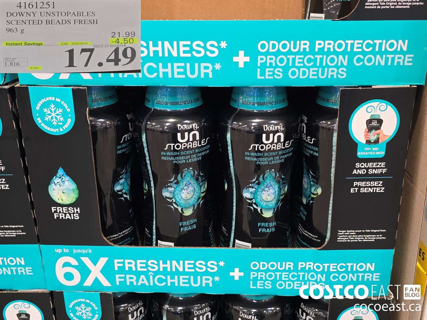 4161251 DOWNY UNSTOPABLES SCENTED BEADS FRESH 963 g ($4.50 INSTANT SAVINGS EXPIRES ON 2024-09-01) $17.49