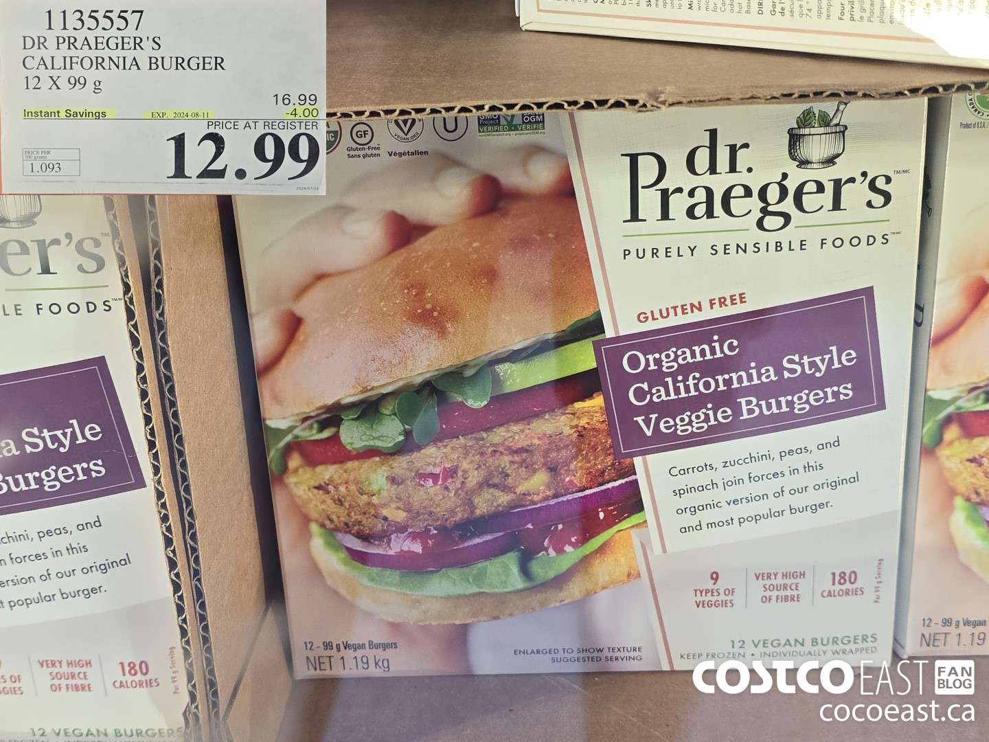 1135557 DR PRAEGER'S CALIFORNIA BURGER 12 X 99G ($4.00 INSTANT SAVINGS EXPIRES ON 2024-08-11) $12.99