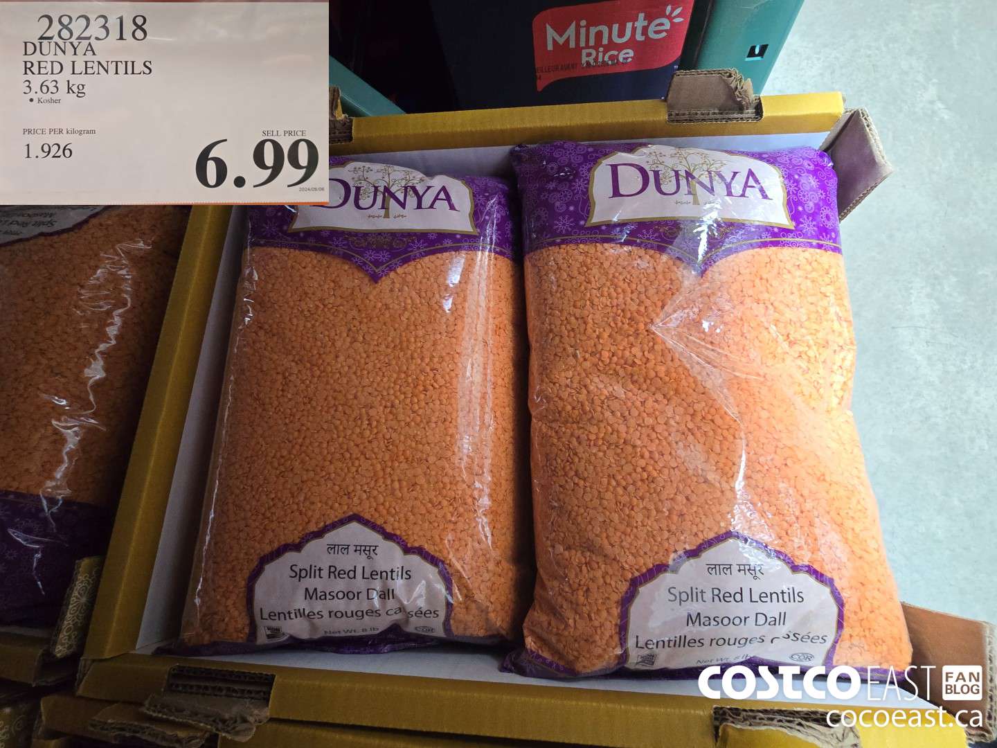 282318 DUNYA RED LENTILS 3.63 kg $6.99