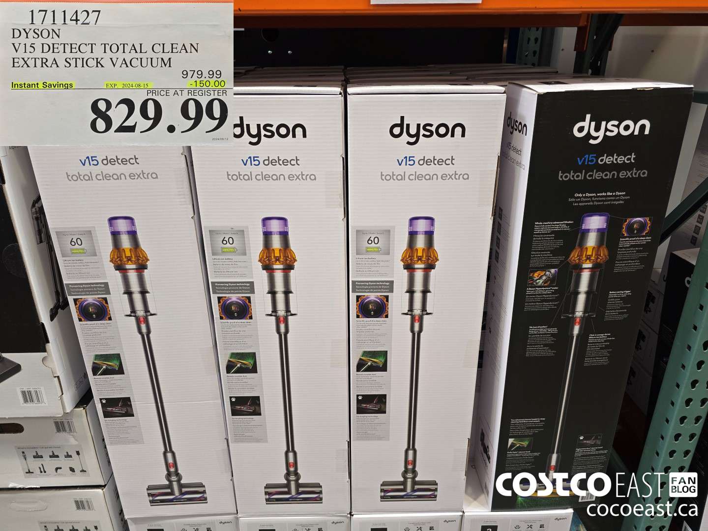 1711427 DYSON V15 DETECT TOTAL CLEAN EXTRA STICK VACUUM ($150.00 INSTANT SAVINGS EXPIRES ON 2024-08-15) $829.99