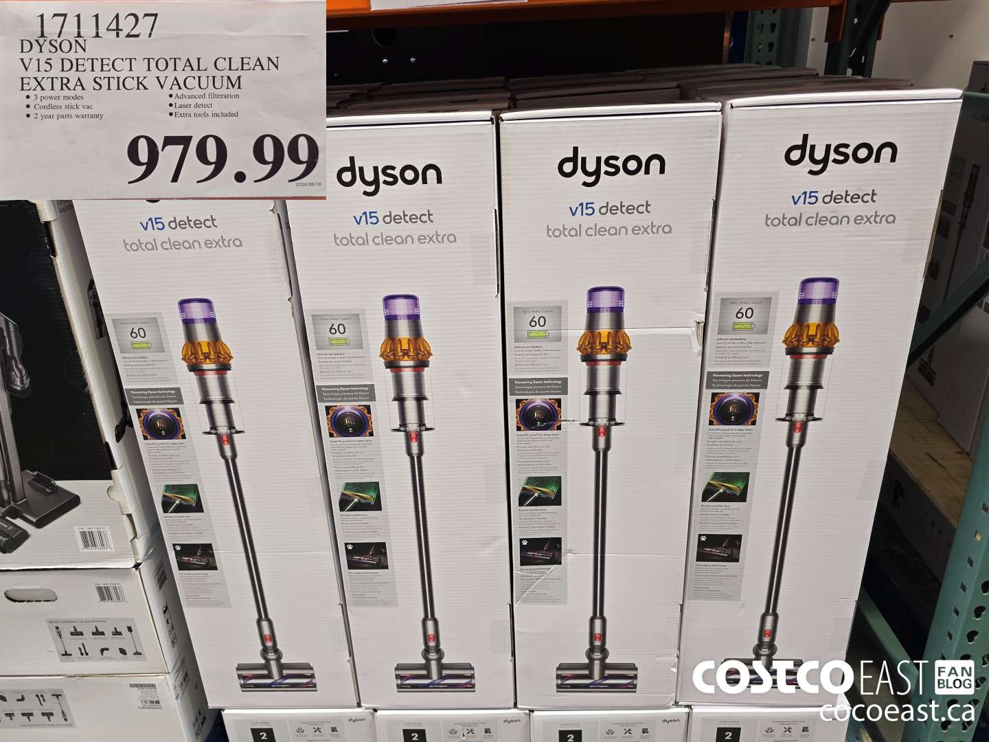 1711427 DYSON V15 DETECT TOTAL CLEAN EXTRA STICK VACUUM $979.99