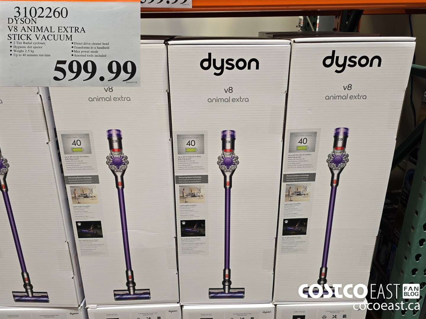 3102260 DYSON V8 ANIMAL EXTRA STICK VACUUM $599.99