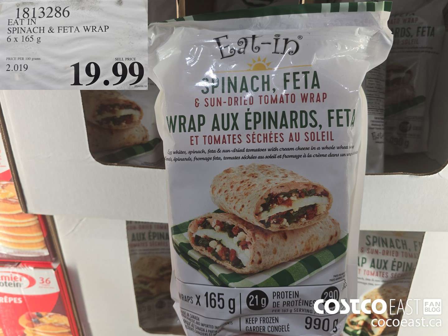 1813286 EAT IN SPINACH & FETA WRAP 6x 165 G $19.99