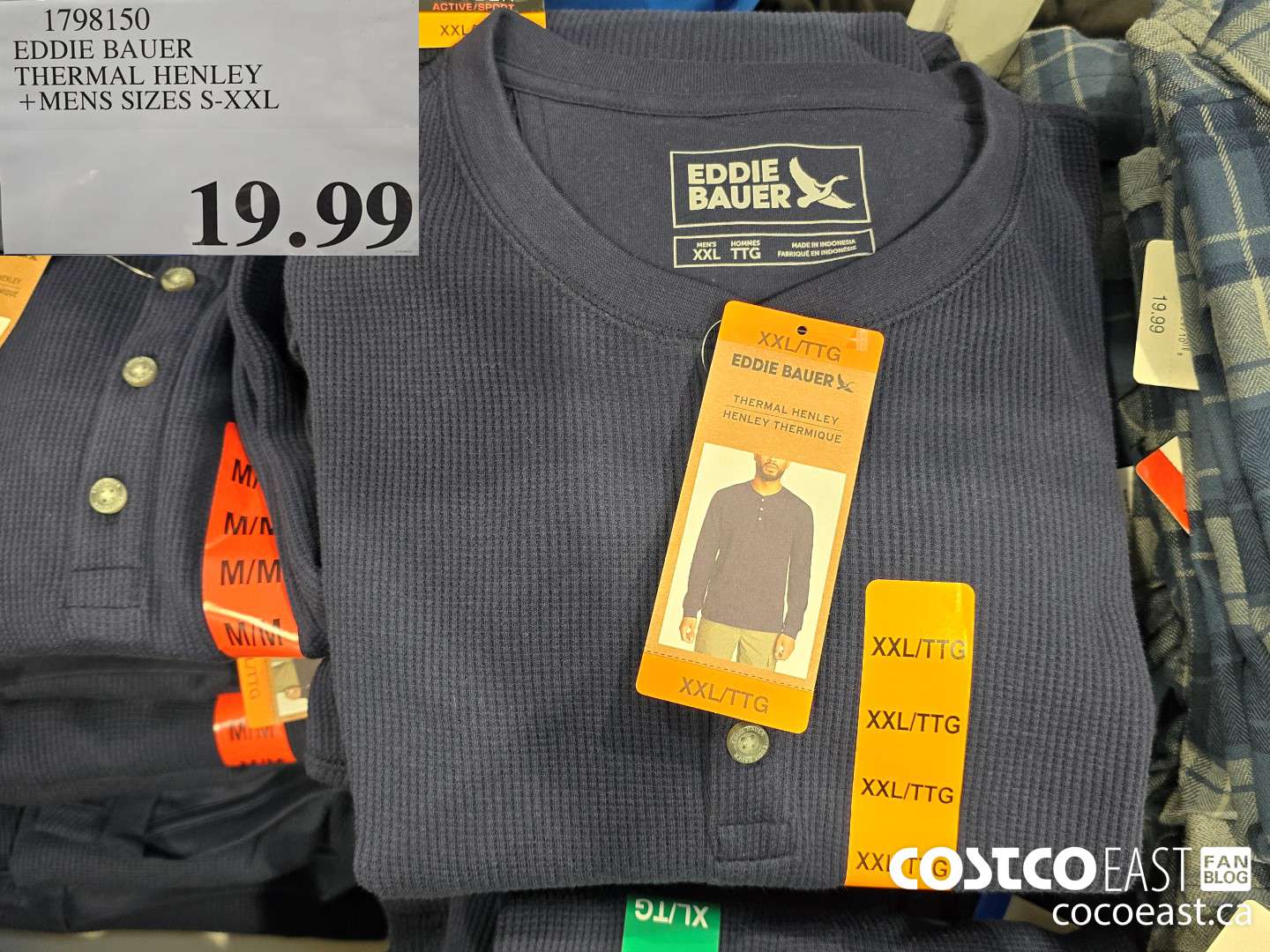 1798150 EDDIE BAUER THERMAL HENLEY +MENS SIZES S-XXL  $19.99