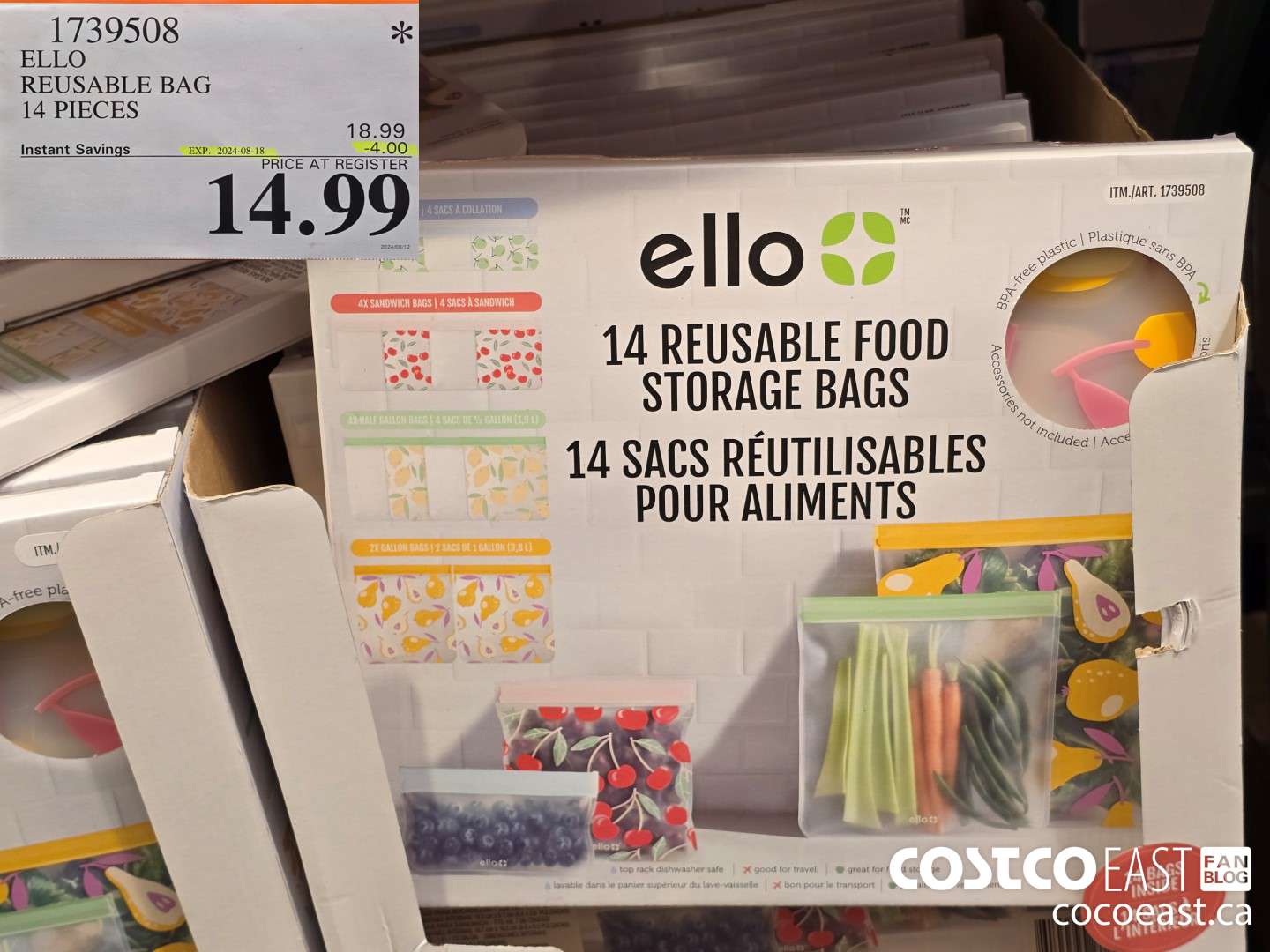 1739508 ELLO REUSABLE BAG 14 PIECES ($4.00 INSTANT SAVINGS EXPIRES ON 2024-08-18) $14.99