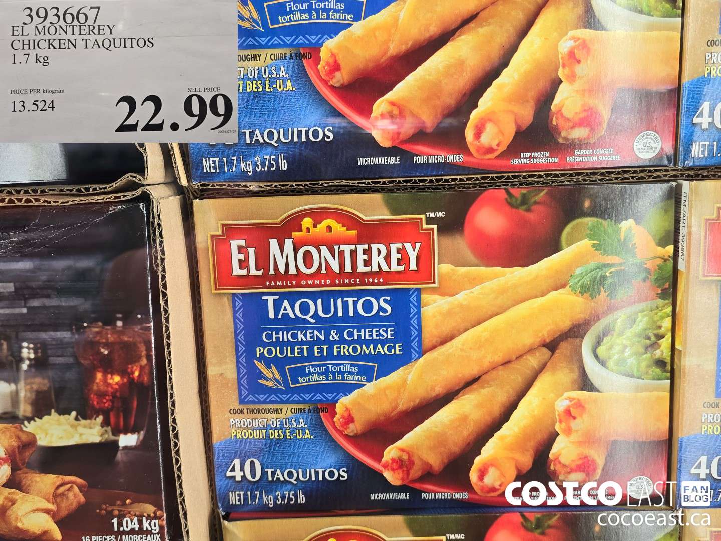 393667 EL MONTEREY CHICKEN TAQUITOS 1.7 KG $22.99