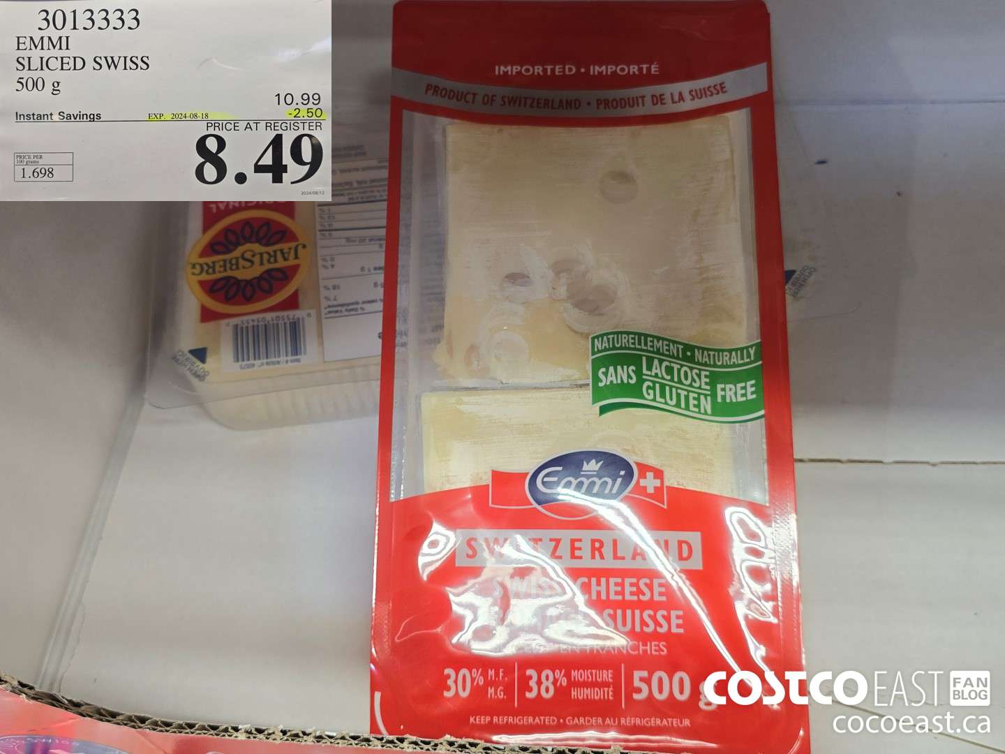 3013333 EMMI SLICED SWISS 500 g ($2.50 INSTANT SAVINGS EXPIRES ON 2024-08-18) $8.49