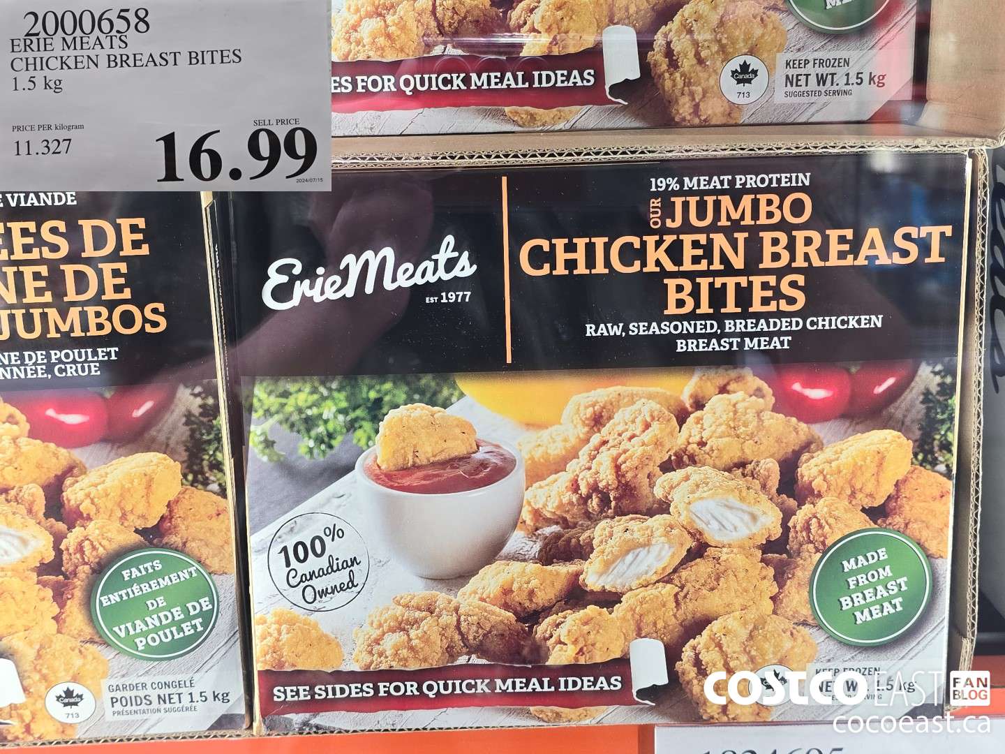 2000658 ERIE MEATS CHICKEN BREAST BITES 1.5 KG $16.99