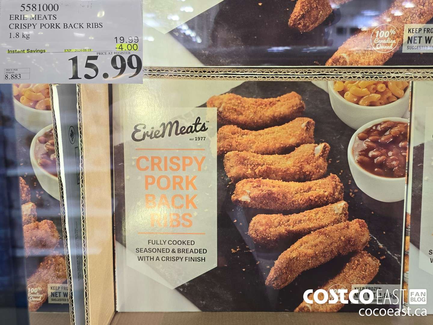 5581000 ERIE MEATS CRISPY PORK BACK RIBS 1.8 kg ($4.00 INSTANT SAVINGS EXPIRES ON 2024-08-18) $15.99