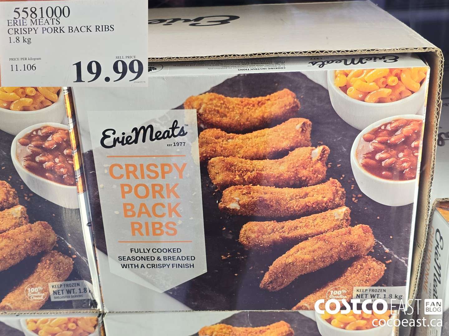 5581000 ERIE MEATS CRISPY PORK BACK RIBS 1.8 kg $19.99