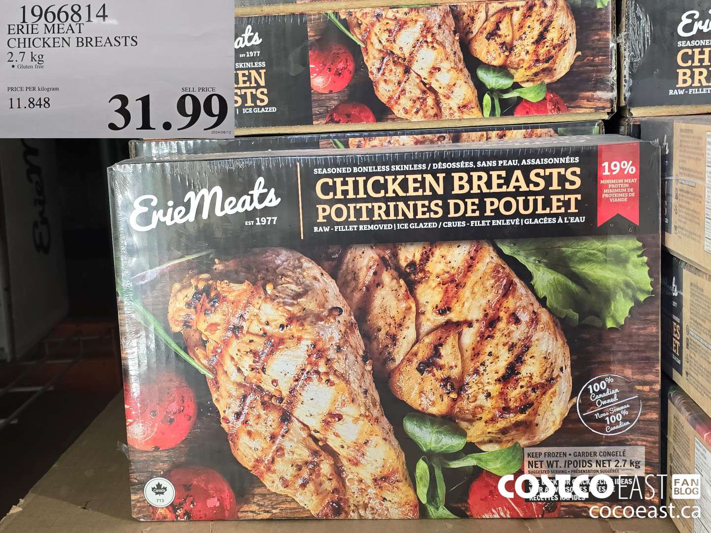 1966814 ERIE MEAT CHICKEN BREASTS 2.7KG $31.99