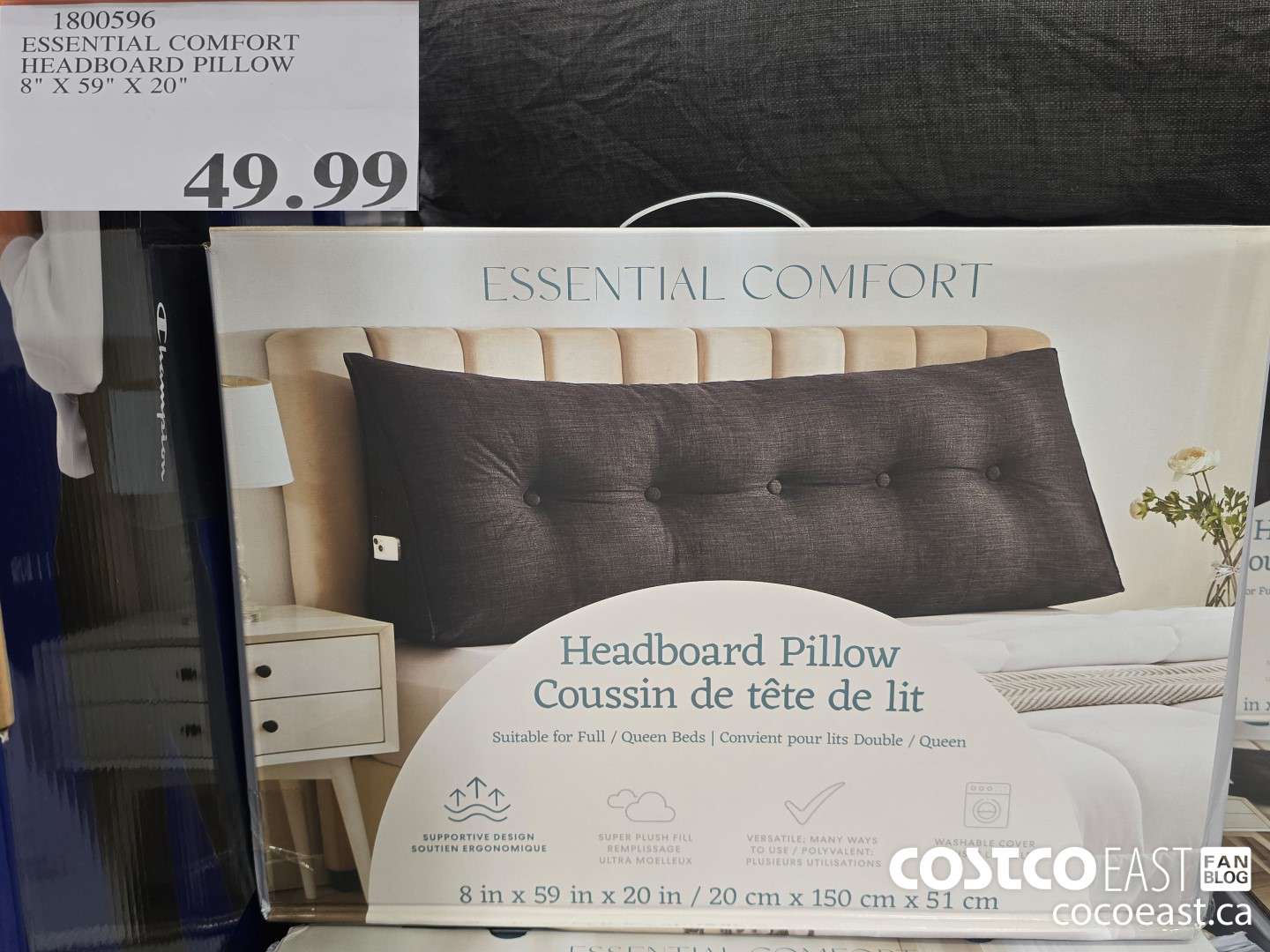 1800596 ESSENTIAL COMFORT HEADBOARD PILLOW 8