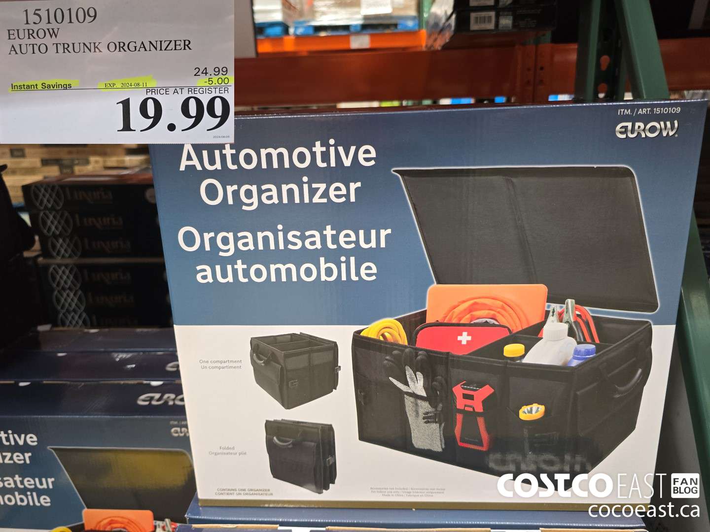 1510109 EUROW AUTO TRUNK ORGANIZER 2024-8-11 ($5.00 INSTANT SAVINGS) $19.99