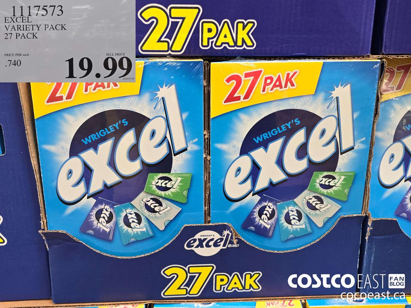 1117573 EXCEL VARIETY PACK 27 PACK $19.99