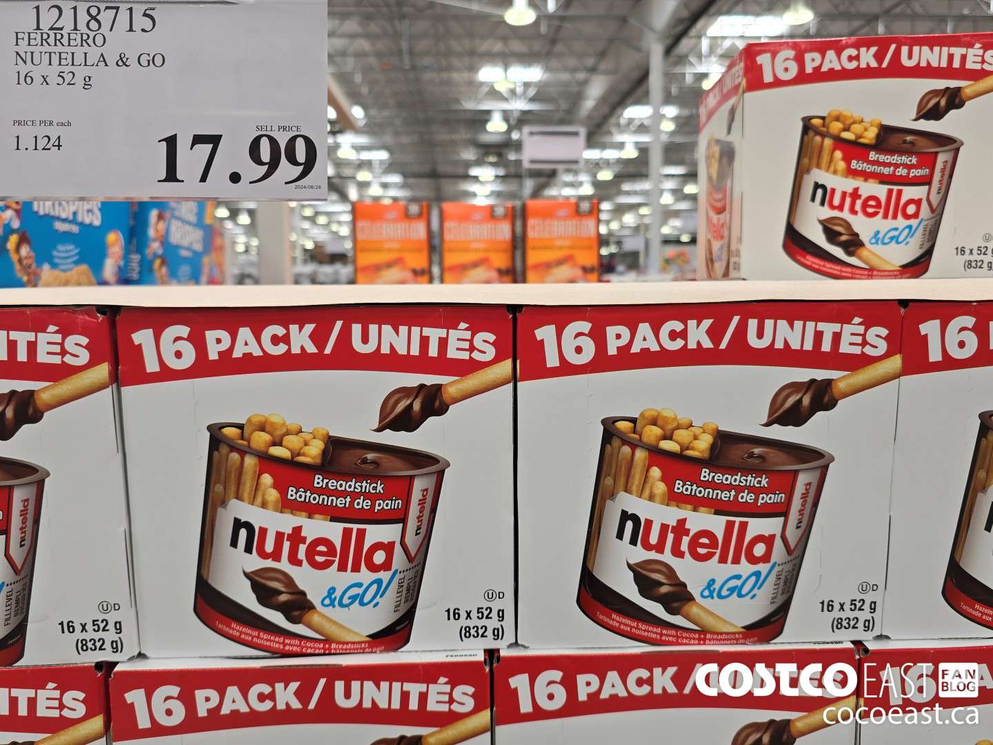 1218715 FERRERO NUTELLA & GO 16 x 52 G $17.99