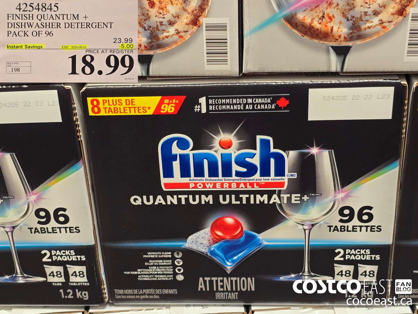 4254845 FINISH QUANTUM + DISHWASHER DETERGENT PACK OF 96 ($5.00 INSTANT SAVINGS EXPIRES ON 2024-09-01) $18.99