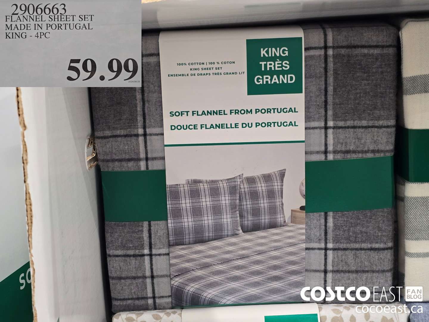 2906663 FLANNEL SHEET SET MADE IN PORTUGAL KING - 4PC $59.99