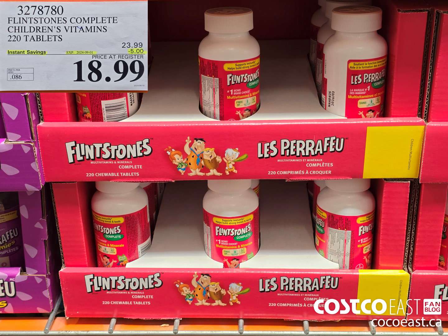 3278780 FLINTSTONES COMPLETE CHILDREN'S VITAMINS 220 TABLETS ($5.00 INSTANT SAVINGS EXPIRES ON 2024-09-01) $18.99