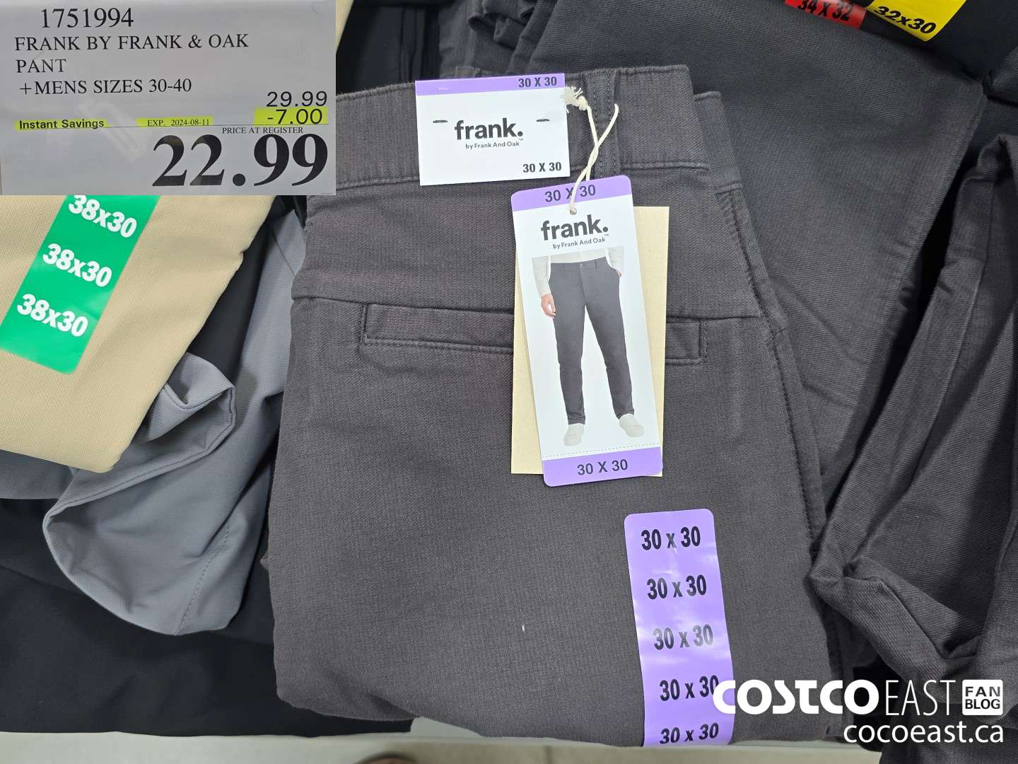 1751994 FRANK BY FRANK & OAK PANT +MENS SIZES 30-40 ($7.00 INSTANT SAVINGS EXPIRES ON 2024-08-11) $22.99