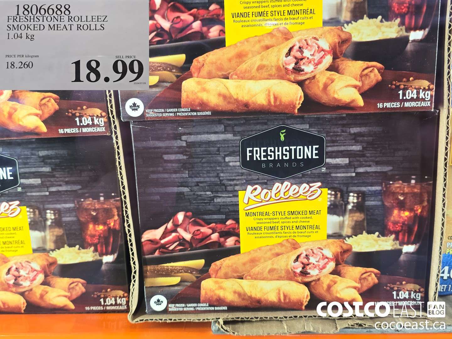 1806688 FRESHSTONE ROLLEEZ SMOKED MEAT ROLLS 1.04 kg $18.99