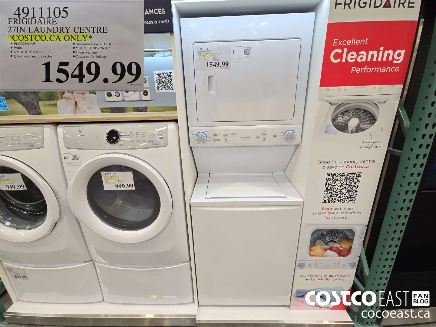 4911105 FRIGIDAIRE 27IN LAUNDRY CENTRE *COSTCO.CA ONLY* $1549.99