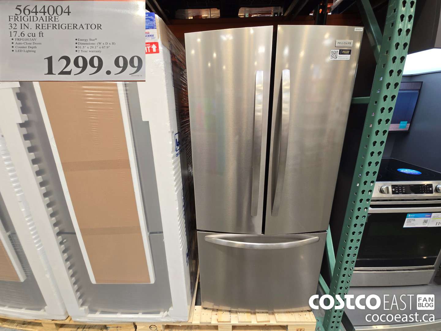 5644004 FRIGIDAIRE 32 IN. REFRIGERATOR 17.6 CU FT $1299.99