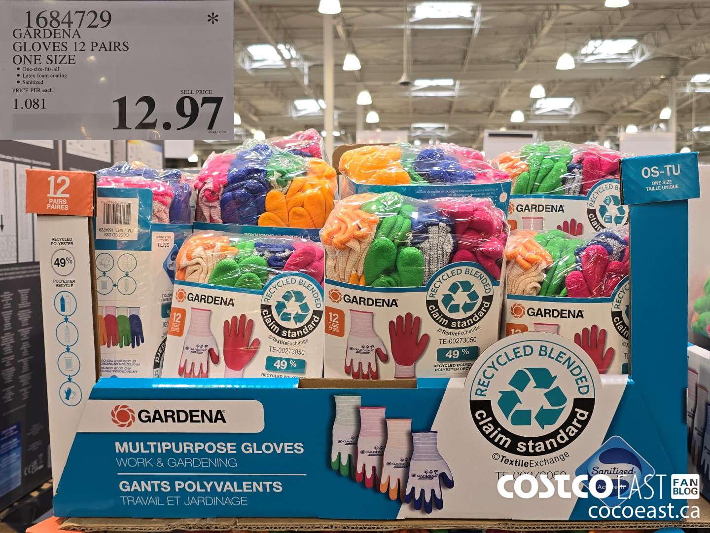 1684729 GARDENA GLOVES 12 PAIRS ONE SIZE $12.97